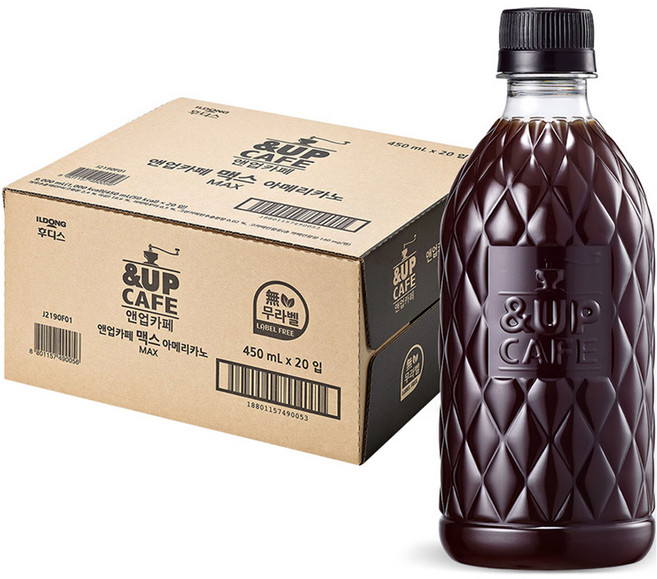 일동후디스 앤업카페 맥스 아메리카노 무라벨, 20개, 450ml