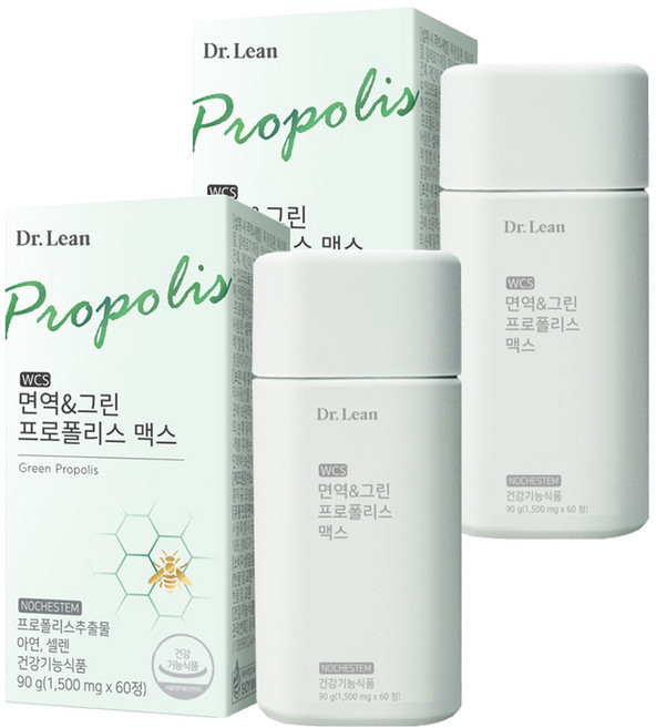 닥터린 WCS 면역 & 그린 프로폴리스 맥스 90g, 60정, 2개