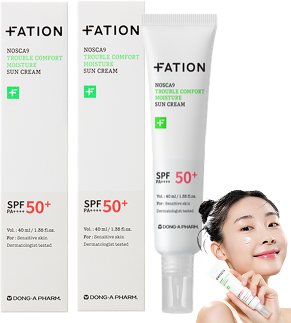 파티온 노스카나인 트러블 컴포트 수분 선크림 SPF50+ PA++++, 40ml, 2개