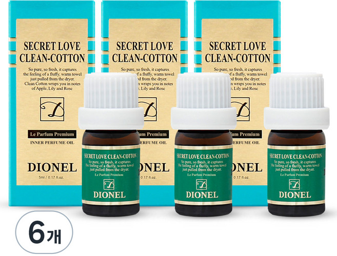 DIONEL Clean-Cotton女性私密護理香氛精油, 5ml, 6個