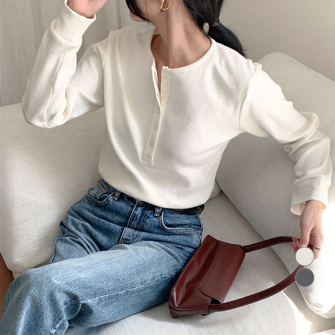 afinar 女款鬆餅格紋亨利領Polo衫