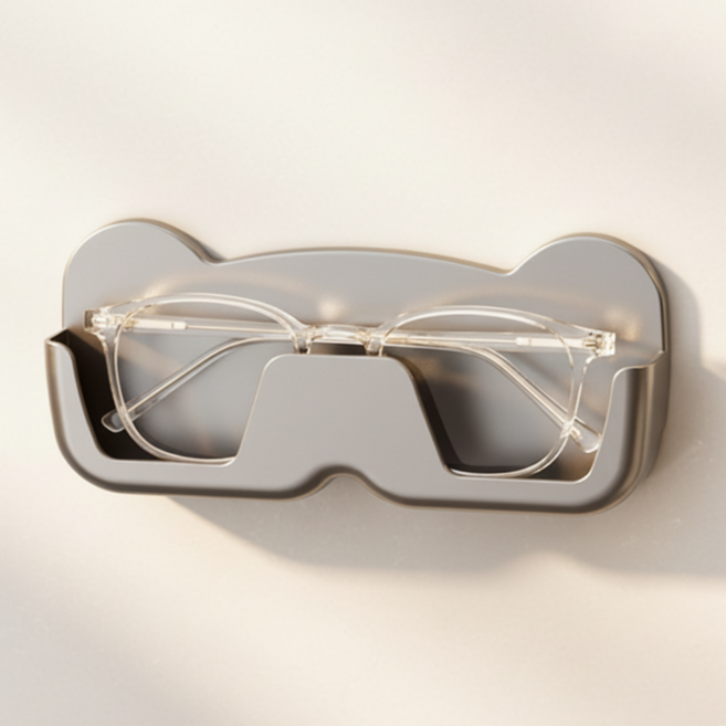 라라데이 탈부착 무타공 안경 거치대, 그레이, 1단