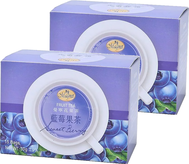 Magnet 曼寧 藍莓果茶, 2g, 15包, 2盒