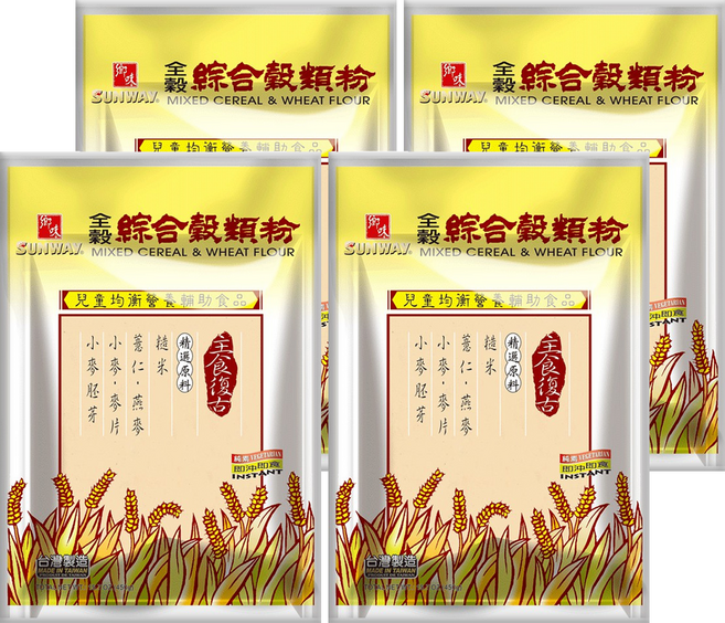 SUNWAY 鄉味 全穀綜合穀類粉, 450g, 4包, 15份