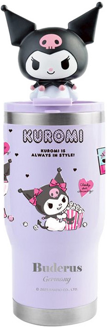 Buderus 德國 三麗鷗聯名款 304不鏽鋼陶瓷冰霸杯 - 保冰保溫 密封防漏 陶瓷內膽 廣口易清潔, 酷洛米 紫色, 滿水位:710毫升, 1個