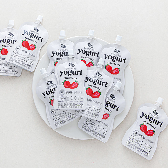 임실치즈마을 요거트 더 달콤 스트로베리, 120ml, 10개