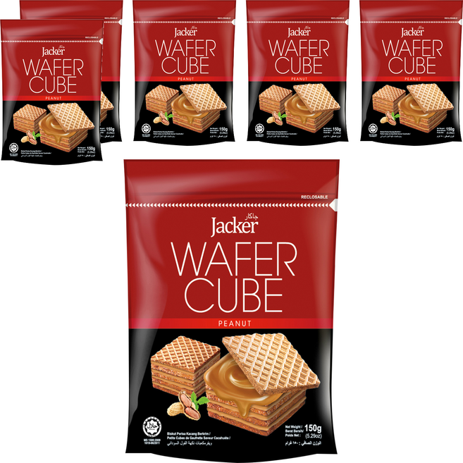 Jacker 傑克 花生方形威化酥, 150g, 6包