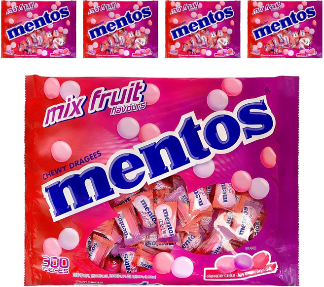 멘토스 어쏘티드 믹스 푸르티향 츄잉캔디, 810g, 5개