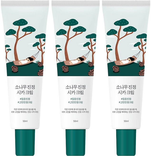 라운드랩 소나무 진정 시카 크림, 50ml, 3개