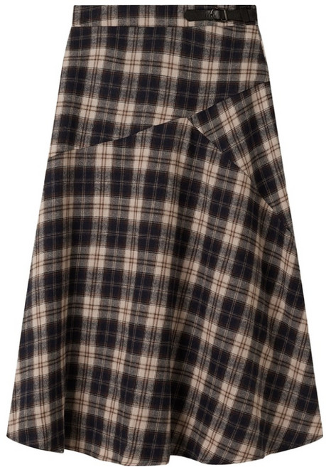 Roem 女款格紋喇叭長裙