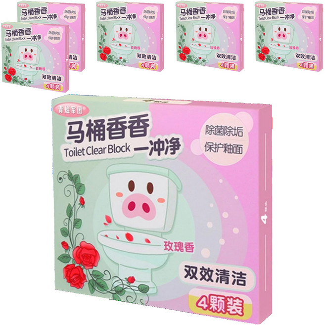 青蛙軍團 馬桶雙效潔廁塊 4顆, 50g, 6盒