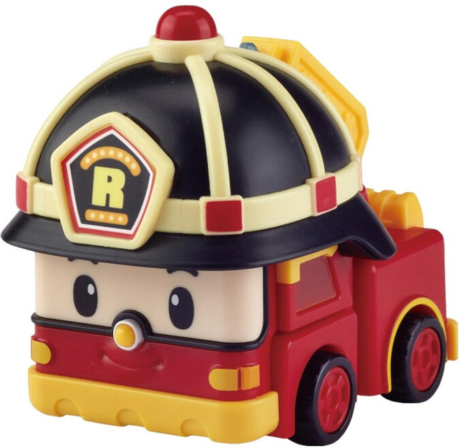 ROI TOYS 波力救援小隊 BABE 4吋變形車 雙重型態變形設計, 羅伊 紅色, 1盒