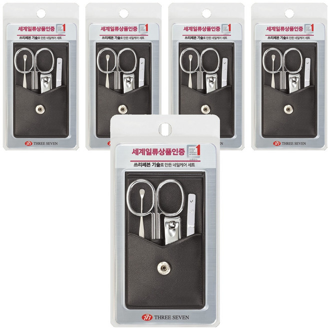 루이본 쓰리쎄븐 777 손톱깎이 세트, 혼합색상, 5세트