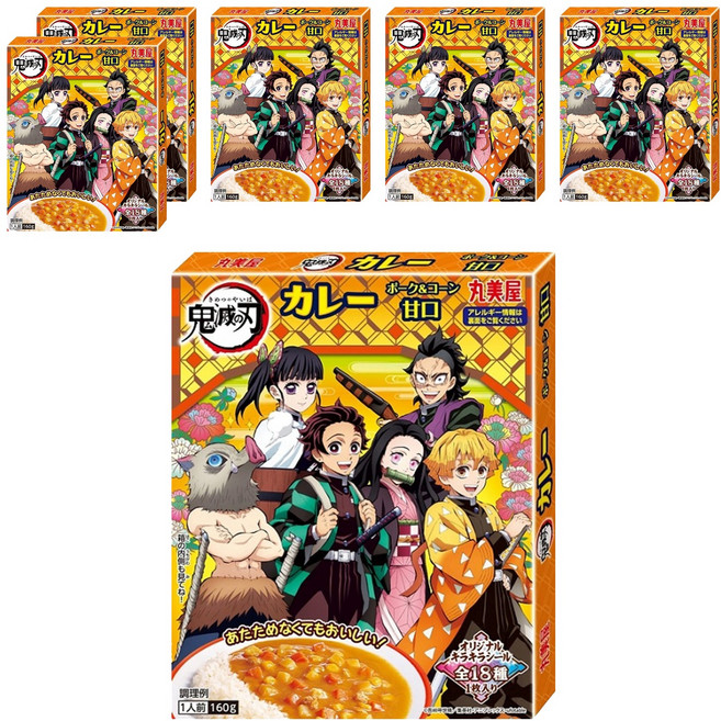 丸美屋 鬼滅之刃甘口速食咖哩 野菜豬肉, 160g, 6盒