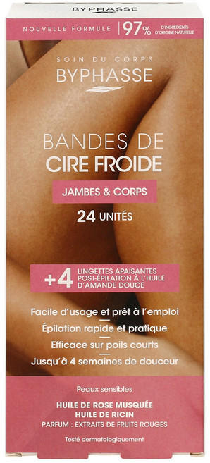 바이빠세 콜드 왁스 스트립 팔 다리용 24p + 피니싱티슈 4p 세트, 1개