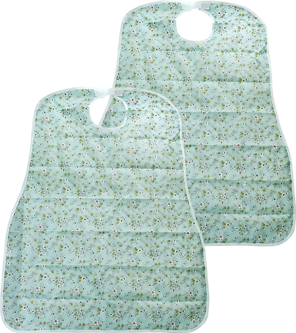 편리안 방수 앞치마 턱받이 민트플라워, 2개