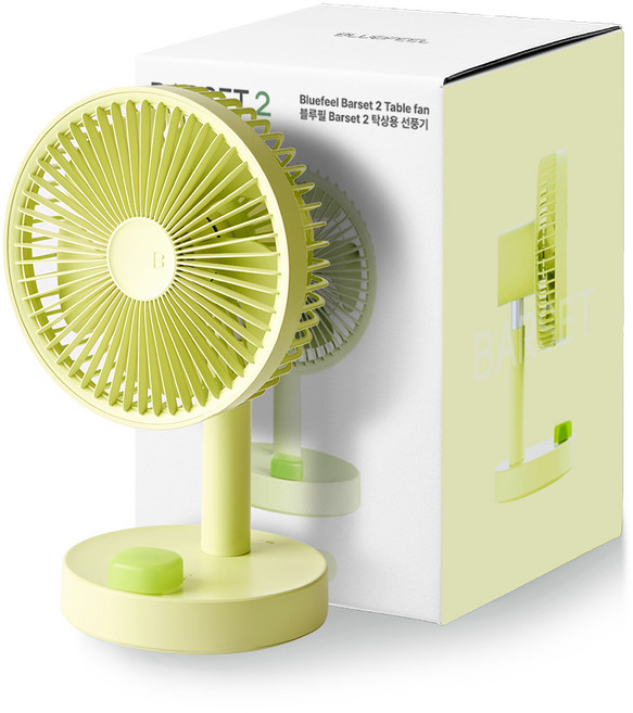 블루필 바셋2 무선 저소음 미니 탁상용 선풍기, BFN320, 그린