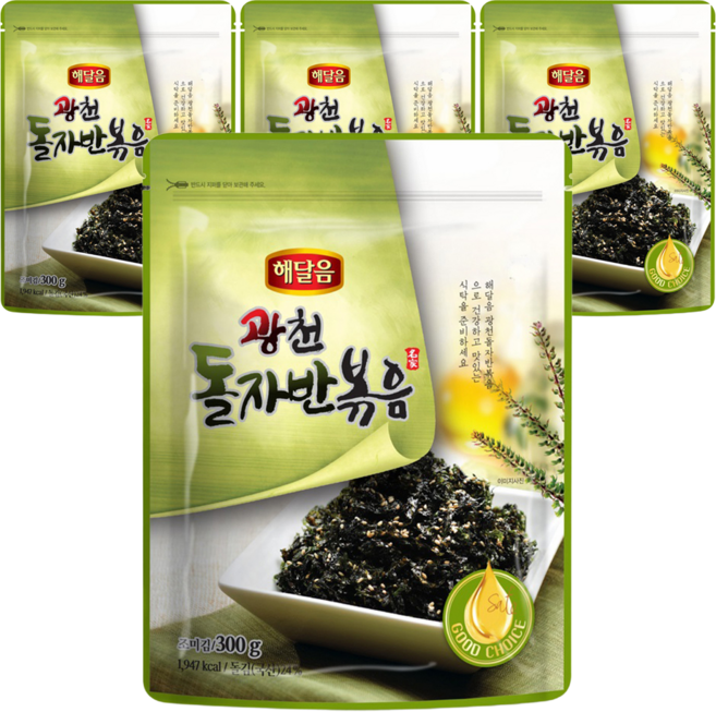 해달음 광천 조미김 돌자반볶음, 300g, 4개