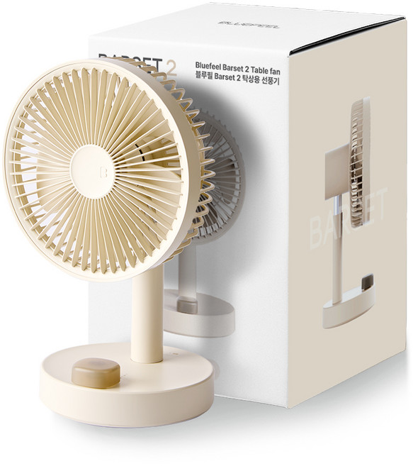 블루필 바셋2 무선 저소음 미니 탁상용 선풍기, BFN320, 베이지