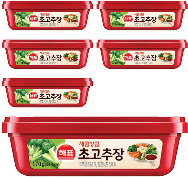 해표 새콤상큼 초고추장, 170g, 6개