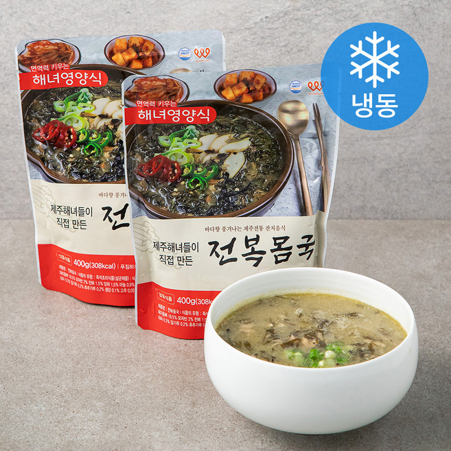 제주 해녀들이 직접 만든 전복몸국 (냉동), 400g, 2개