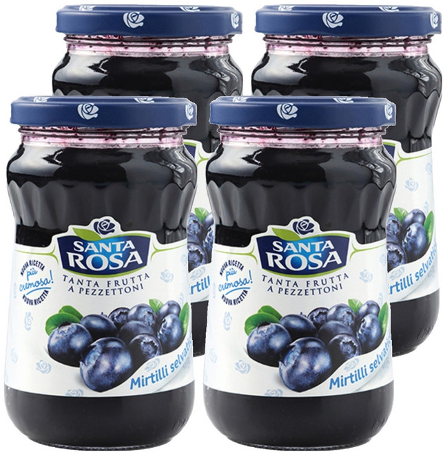 발소이아 산타로사 블루베리잼, 350g, 4개