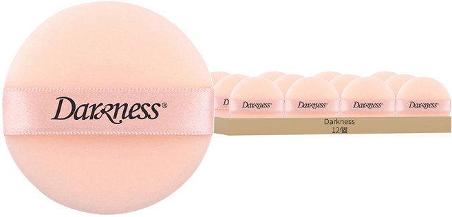 Darkness 圓形植絨粉撲, 12個, 混色