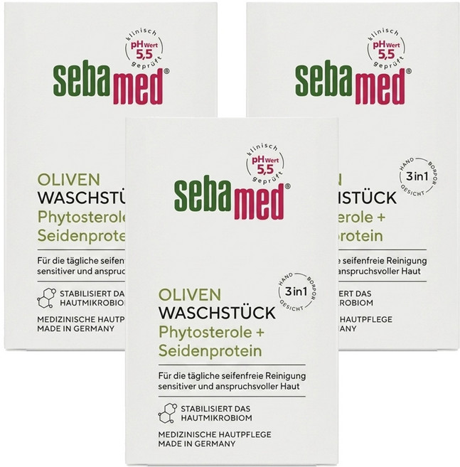 sebamed 施巴 德國橄欖潔膚皂, 150g, 3個