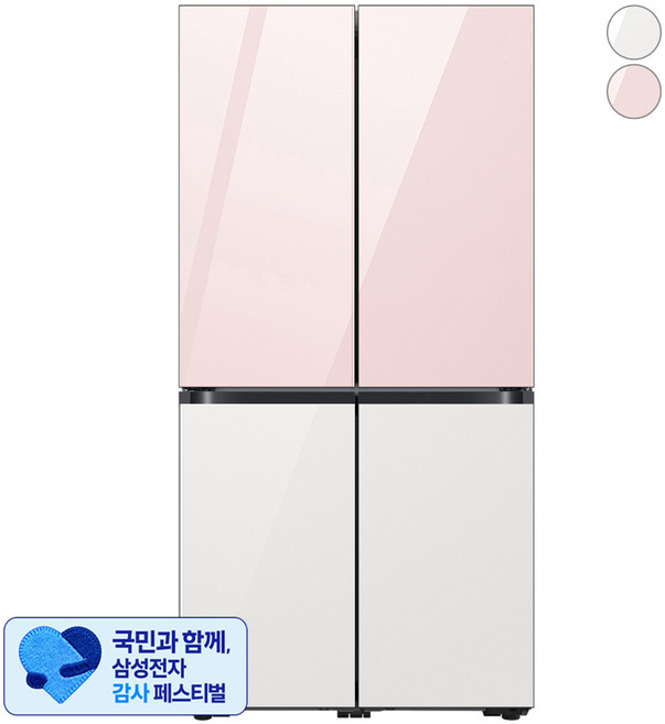 [삼성 감사 페스티벌] [색상선택형] 삼성전자 BESPOKE 4도어 냉장고 869L 방문설치, RF85DB91D1AP