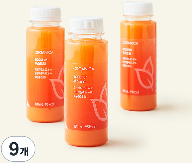 올가니카 부스트업 과채주스, 190ml, 9개