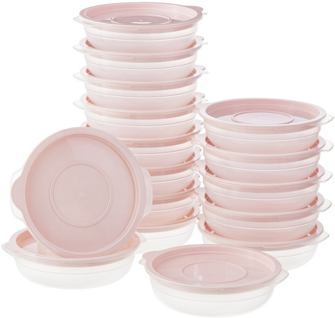 코멧 키친 전자레인지용 보관용기 핑크 400ml, 16개, 단품