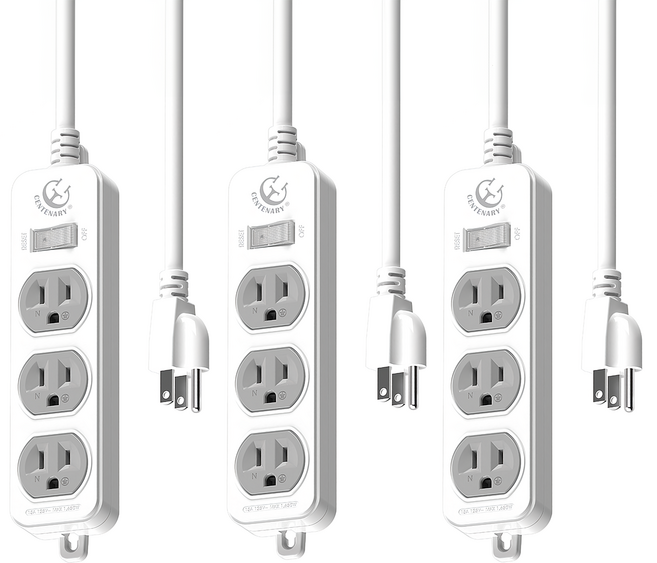 CENTENARY 成電牌 1切3座3P 延長線 CT-3139B, 4.5m, 白色, 3條