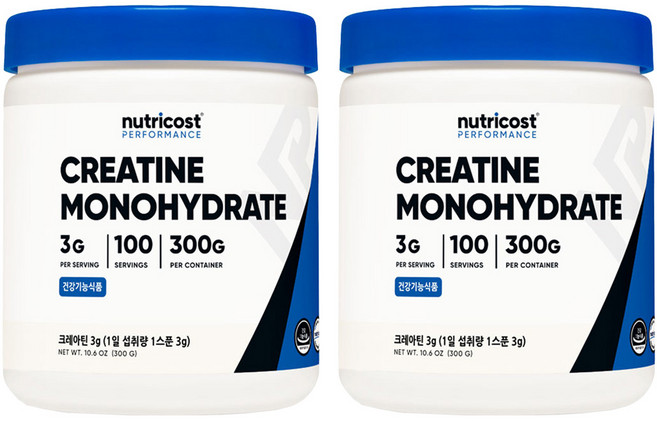 뉴트리코스트 정품 크레아틴 분말, 300g, 2개