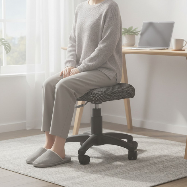 台灣製造 雲朵凳豆豆布辦公椅, 灰色