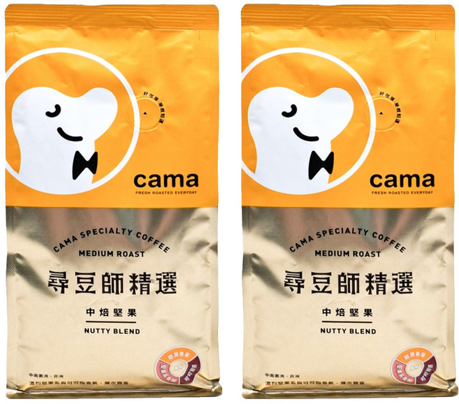 cama cafe 尋豆師精選 咖啡豆 中焙堅果, 咖啡豆(無研磨), 454g, 2包