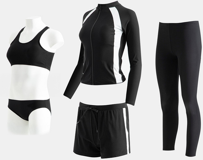 Caret 女款衝浪衣 5件組, 黑色