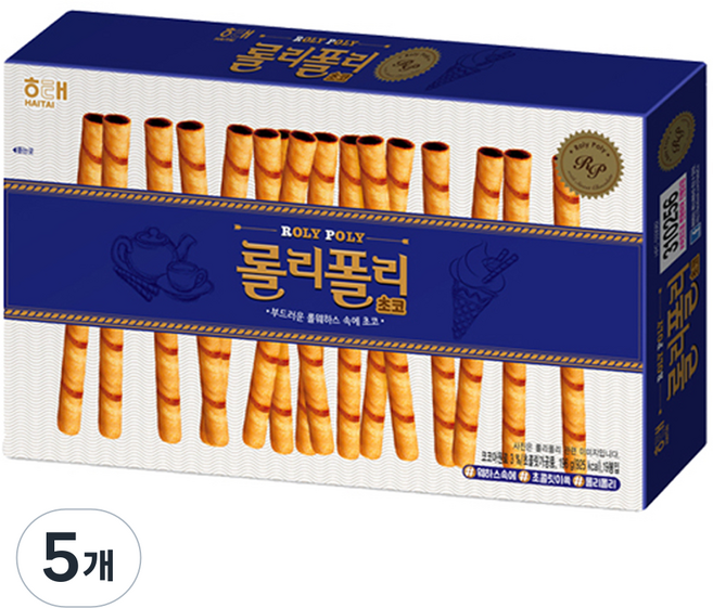 해태제과 롤리폴리 초코, 196g, 5개