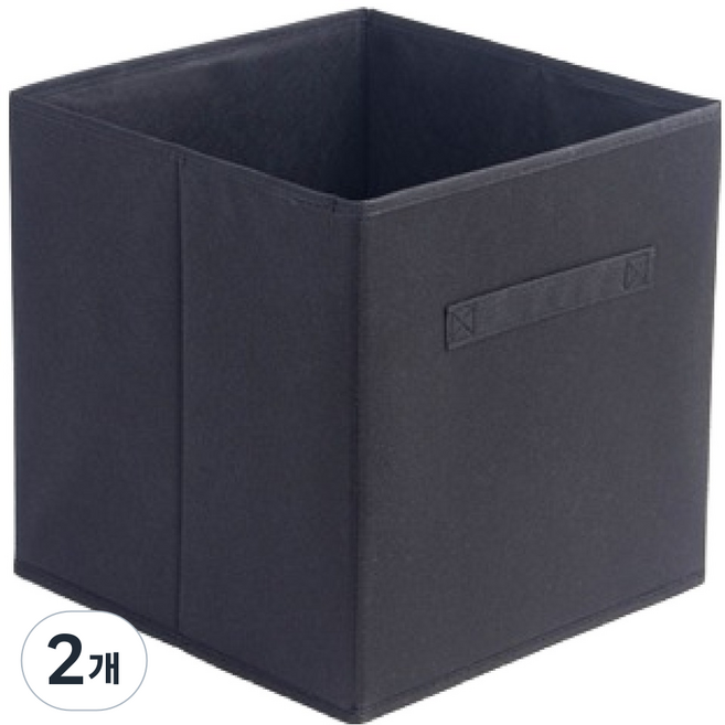 타이탄 팬트리 수납 패브릭 리빙박스, 검은색, 2개