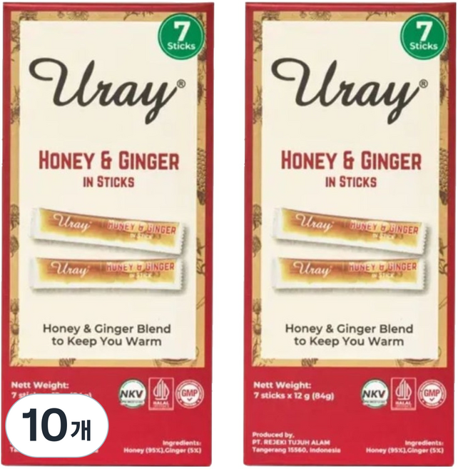 우라이 허니 & 진저 스틱 7p, 84g, 10개