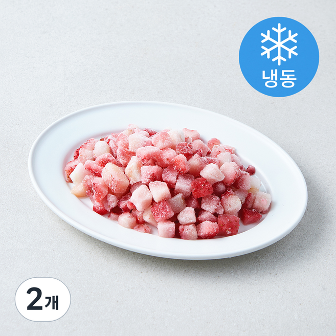 딸기 다이스 (냉동), 2개, 1kg