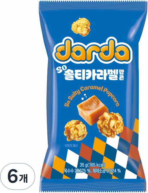 다르다 SO 솔티카라멜 팝콘, 35g, 6개