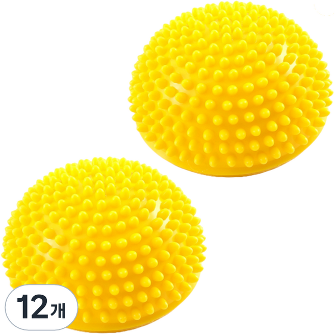 로이윙 밸런스 마사지 반구 볼 원뿔, 12개, 레몬