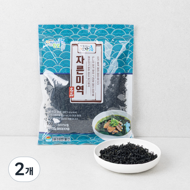 완도건강해 자른 미역, 100g, 2개