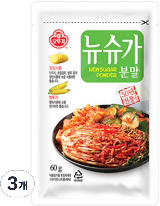 오뚜기 뉴슈가분말, 60g, 3개
