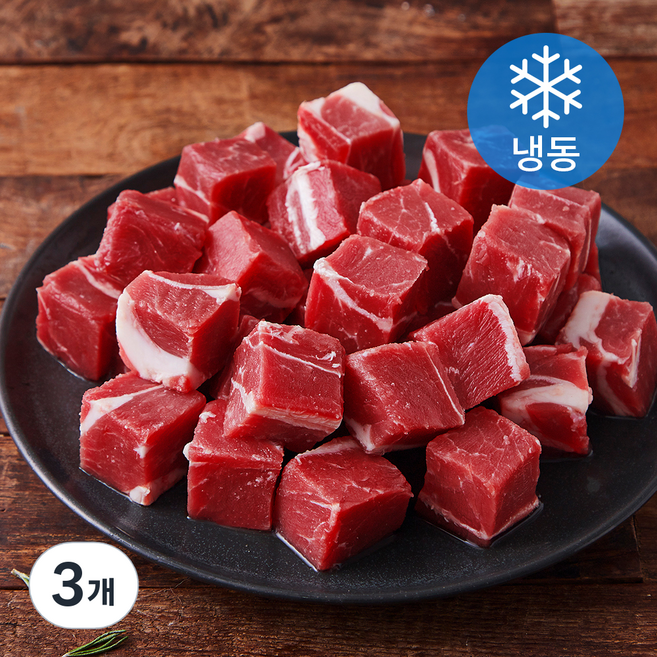 동원 양꼬치용 큐브 (냉동), 3개, 1kg