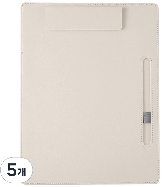 동아피엠에스 A4파일 가죽클립보드, 베이지, 5개