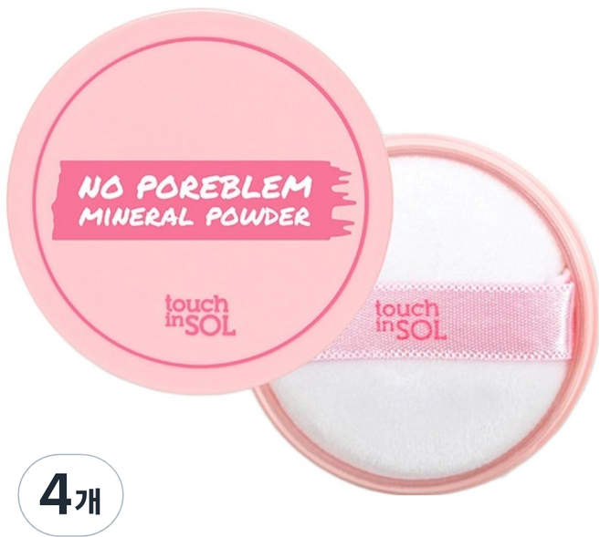 터치인솔 노 포어블럼 미네랄 파우더 5g, 화이트, 4개