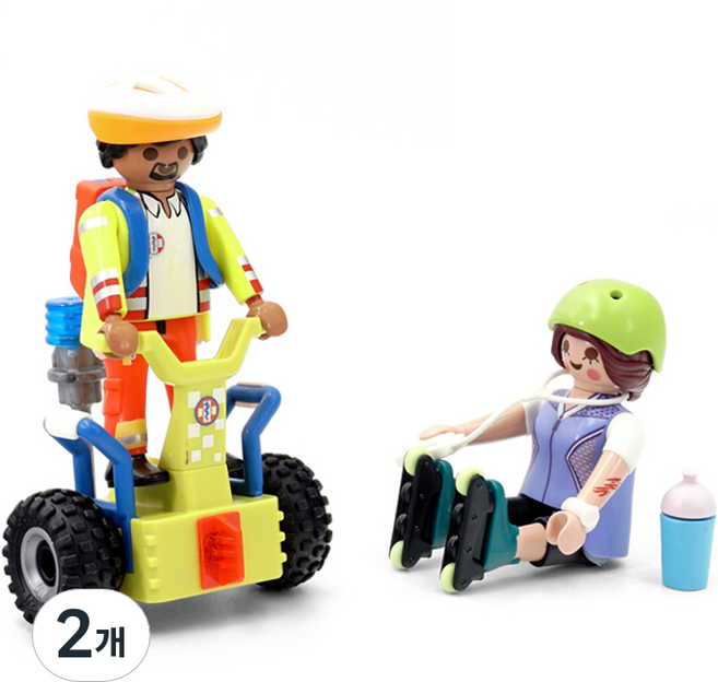 플레이모빌 스타터팩 피규어 이륜차와 구조대원 71257, 2개