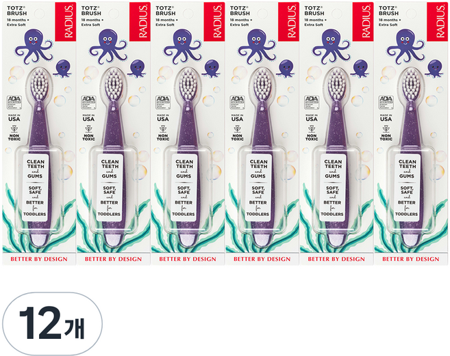 래디어스 토츠 유아 칫솔, 퍼플, 1개입, 12개