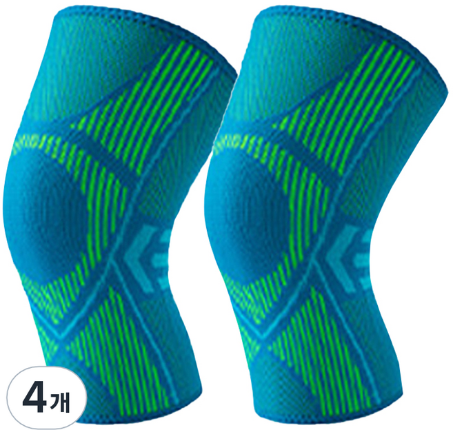 러닝 피트니스 탄력성 좋은 무릎보호대 네온블루 2p, 4개